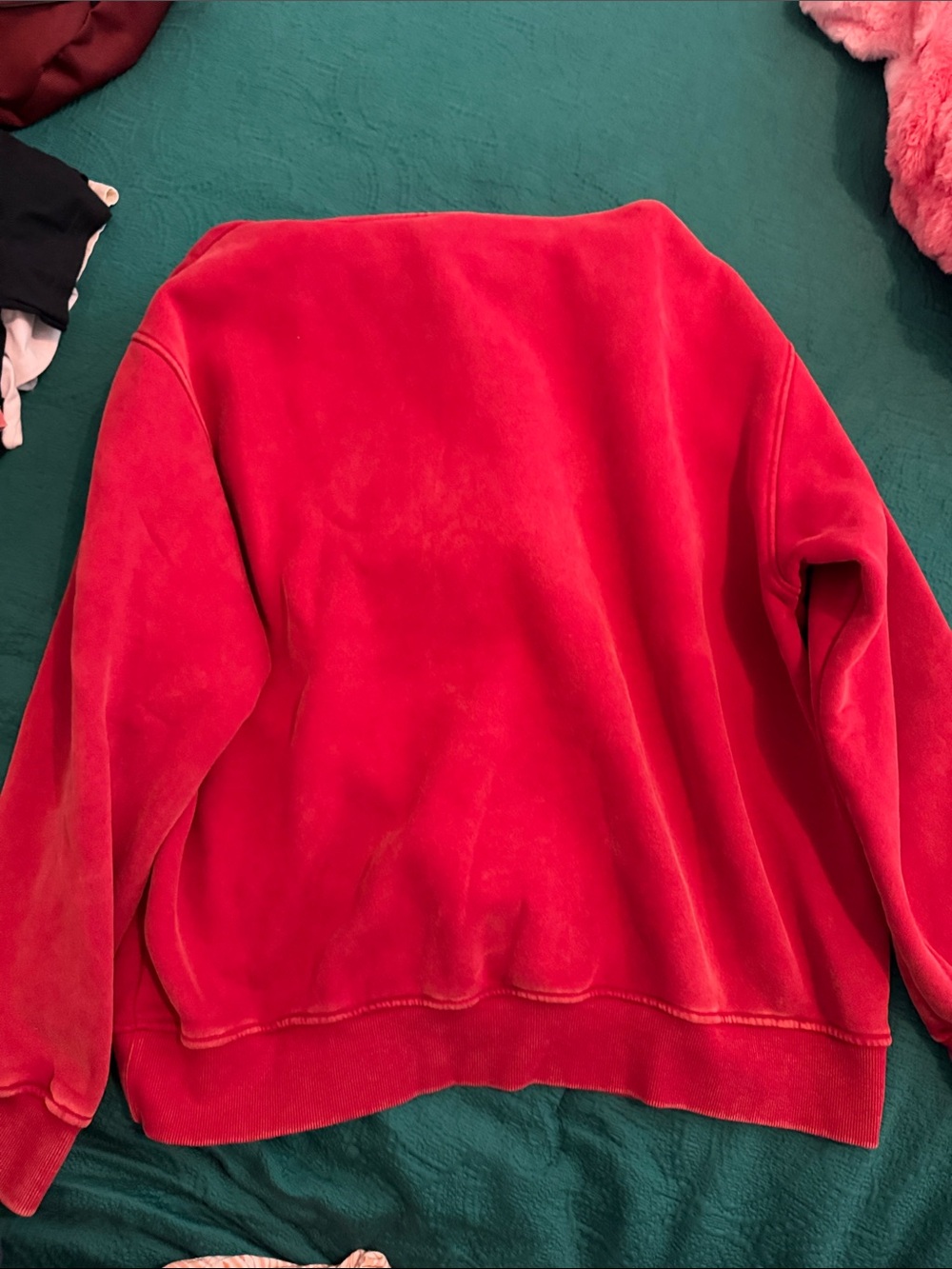 Thick Heavyweight Red Washed Heart Hoodie - Picture 4 of 4